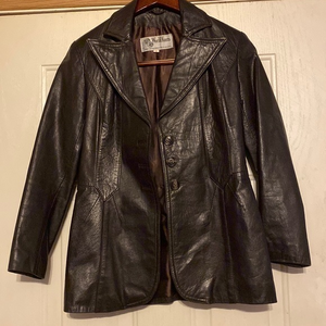 Vintage World Knits leather blazer‎
